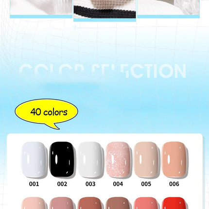 40 Colors New Nail Polish for Summer Water-based Quick Drying Tearable Nail Art Semipermanent Monochrome No Baking Lamp Varnish