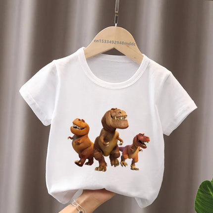 Hot Sale The Good Dinosaur Arlo Spot Print Funny Kids T-Shirts Girls Clothes Baby Boys Short Sleeve T-shirt Summer Children Tops