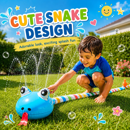 2.9M Snake Water Sprinkler Toy, Outdoor Garden Hose Sprayer, Summer Lawn Splash Pad Backyard Water Game