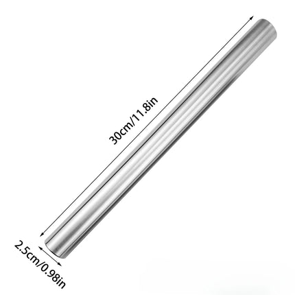 20/25/30cm Stainless Steel Non-Stick Rolling Roller Dough Bake Pizza Pastry Embossed Roller Surface Rolling Pin Kitchen Utensils