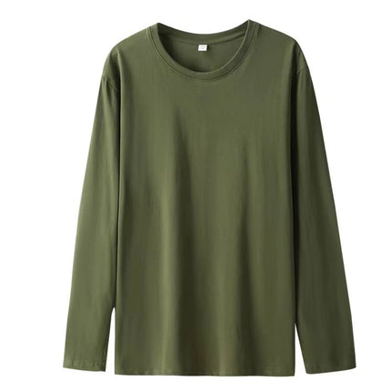 Long Sleeves T-Shirts Men Tee Tops Male Cotton Plain Tshirts Pullovers Plus Size 4XL 5XL Undershirts Man Clothing Autumn Spring