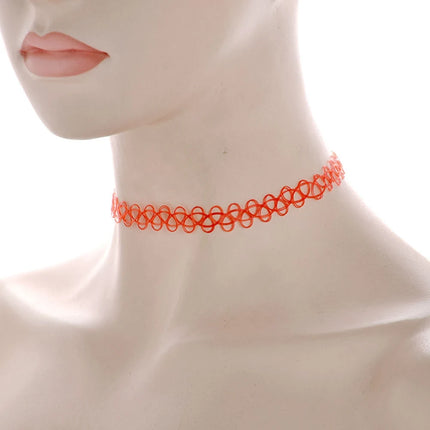 12pcs Hot Sale Vintage Chokers Necklaces For Women Stretch Tattoo Necklaces Elastic Chocker Simple Trendy Girls Short Pendant