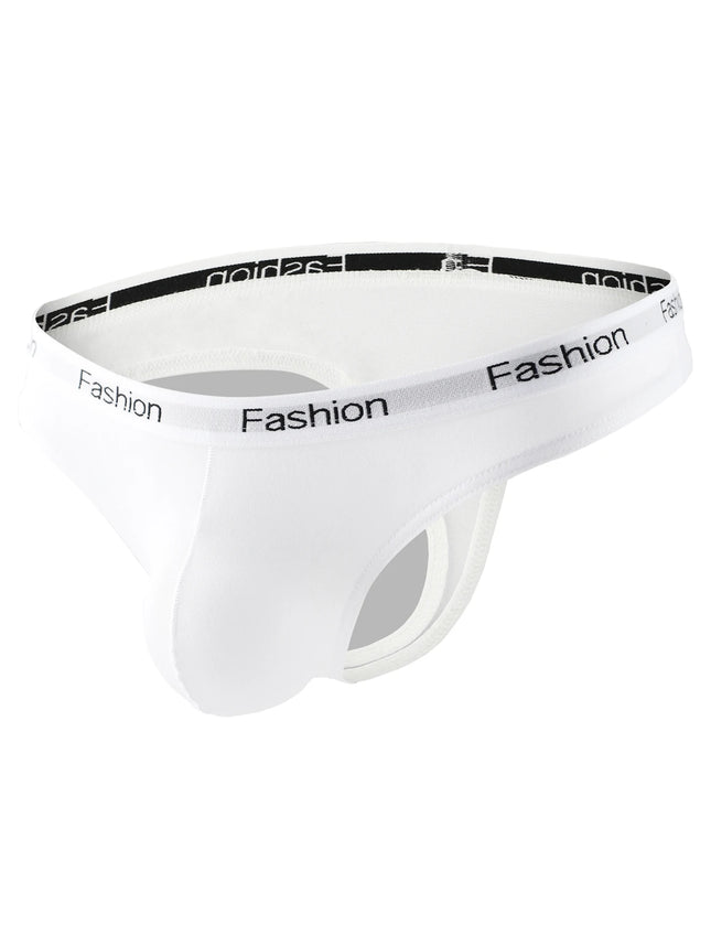 Fancave Men's Sexy Thong Underwear, Fashionable Bikini, Breathable U-Convex One-Line Briefs