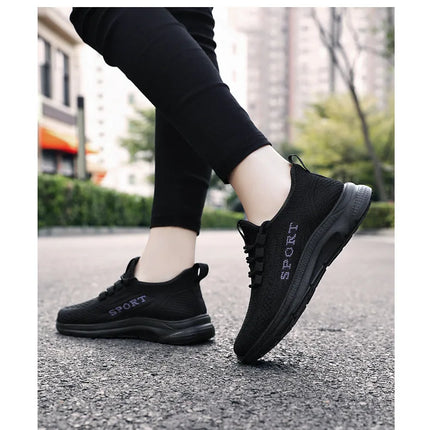Sneakers 2025 New Fashion Wedge Platform Plus Size Casual Sports Shoes Women Lace-up Mesh Breathable Women's Vulcanized Shoes