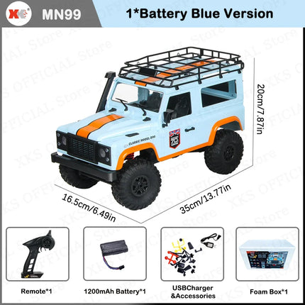 MN MN99S MN78 MN98 MN99 D90 1/12 RC Car 2.4G Remote Control 4X4 Off Road LED Light 4WD Climbing RC Truck Toy Car Gift for Boy