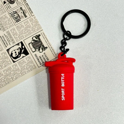 Mini Barbell Plates Key Chain Water Cups Creative Simulation Dumbbells Keyring Kettlebells Bag Charm Fitness Series Pendant