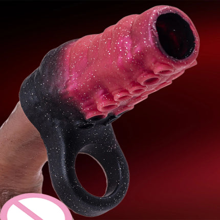 Dick Sleeve Enlargement Lock Sperm Penis Ring Adult Men Sex Toy Enlarged and Thicken Cock Sleeve Soft Silicone Male 18+ Sexy Toy