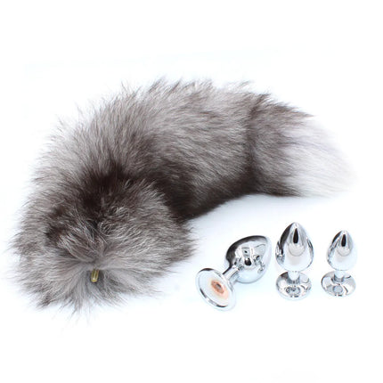 Changeable Anal Plug Fox Tails Metal Anal Sex Toys Butt plug Sex Games Role play Cosplay Toys  Drop Shipping