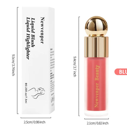 Liquid Highlighter+Blush+Contour Stick Set for Face & Body Silky Natural Glow Liquid Luminizer Matte Pink Shadow Face Makeup