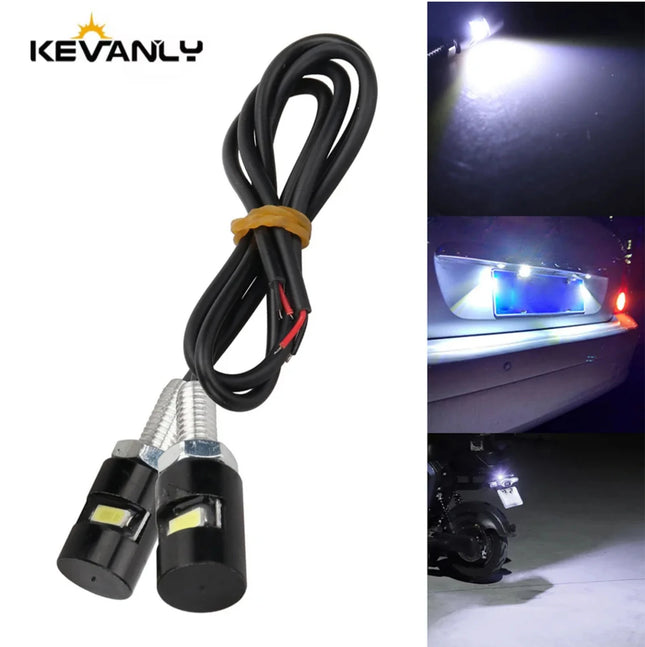 2psc 1.5W Eagle eye lamp LED Car Auto Motorcycle Tail Number Universal Screw Bolt Light DRL License Plate lamp 12V SMD for Truck