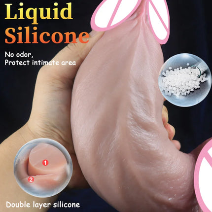 Oversized Soft Realistic Thick Dildo Big Dick Anal Plug Vaginal Masturbators Suction Cup Silicone Penis Gay Sex Toys for Women