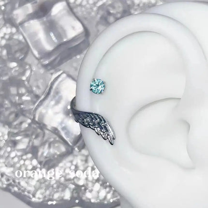 LATS 1pcs Silver Color Wing Ear Bone Nail for Women New Fashion Zircon Earrings Accessories Fashion Jewelry