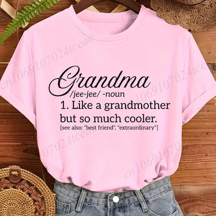 Grandma Code Print Female T-Shirts Clothing Fashion Personalized Mom Birthday Gifts Graphic Shirt Summer Harajuku Women T-Shirt