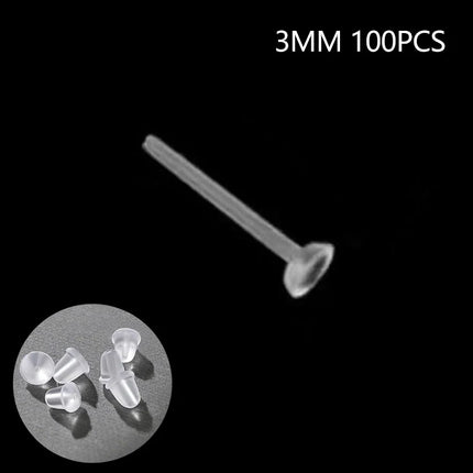 10/20/50/100PCS Transparent Earrings Jewelry Parts Decor  Plastic Stud Earring Anti Allergy Ear Protect From Ear Hole Blockage