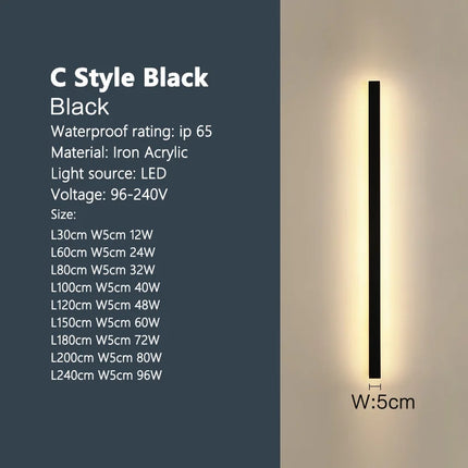 Outdoor waterproof wall lamp LED  strip background wall lamp stair garden lamp living room bedroom bedside ip65 wall lights