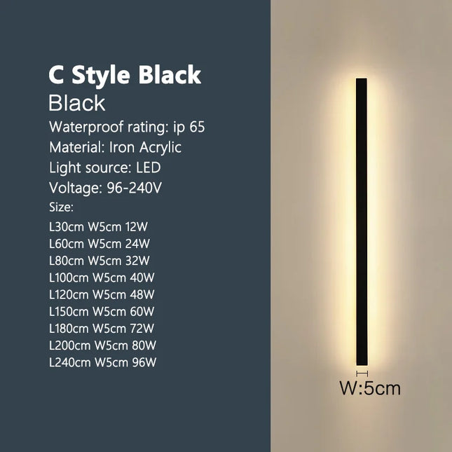 Outdoor waterproof wall lamp LED  strip background wall lamp stair garden lamp living room bedroom bedside ip65 wall lights