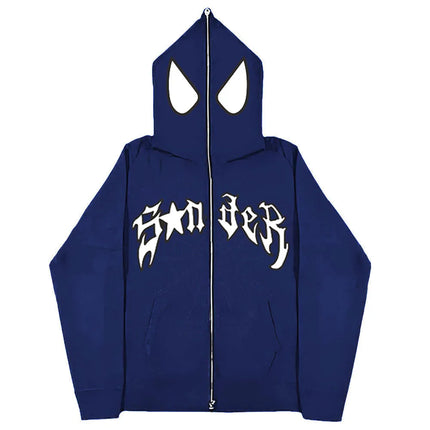 European and American Halloween Personalized Men's and Women's Sweatshirts and HoodiesY2KCouple Large Size Spider-Manzip hoodie