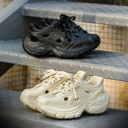 Fashion Breathable Chunky Sneakers Women 2025 Spring Summer New EVA Non Slip Wading Shoes Woman Thick Sole Platform Sports Shoes