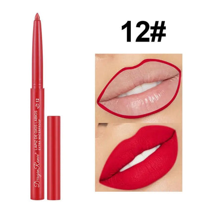 1Pc 12 Colors Waterproof Long-Lasting Automatic Lip Liner Makeup Matte Lipstick Pen Lip Gloss Lipliner For Beginners