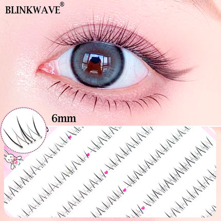Glue-free Lower Lashes 5-6mm Large Capacity B Curl Ultra Thin Clear Band Bottom Lashes Natural Self Adhesive False Eyelashes