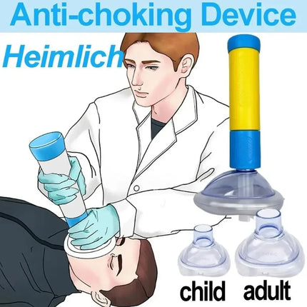 Anti-Choking Device Emergency Rescue Kit CPR Certified Airway Mask for Adult & Child Heimlich Maneuver First Aid Home Safety