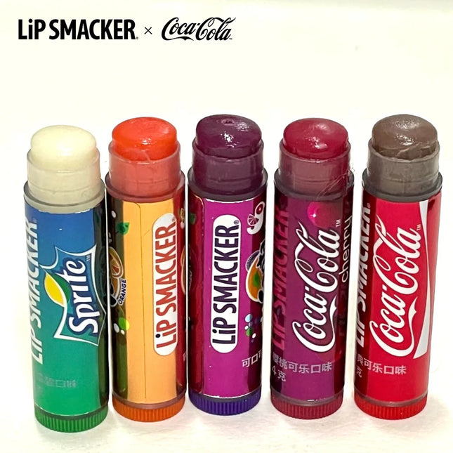 LiP Smacker X CoCa Cola 5pcs Lip Balm Set Long-Lasting Moisturizing Colorful Lip Balm for Autumn Winter Perfect Christmas Gift