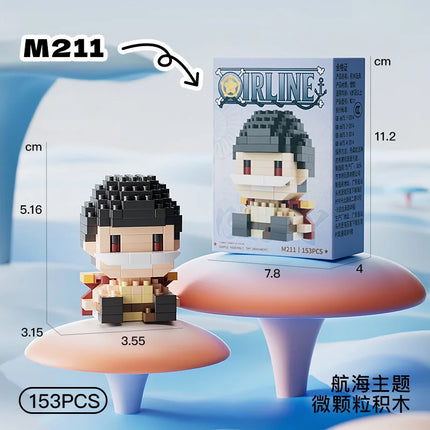 Anime Building Block One Luffy Nami Usopp Assembly Piece 3D Model Robin Franky Jinbe Sanji Mini Bricks Figure Toys For Gift