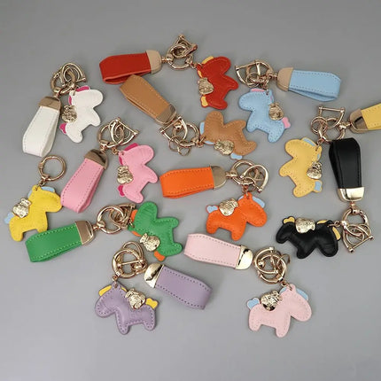 Cartoon Horse Keychain Year of Horse Leather Horse Pendant Horse Ornament Chinese Zodiac Chinese New Year Gift Birthday Gift
