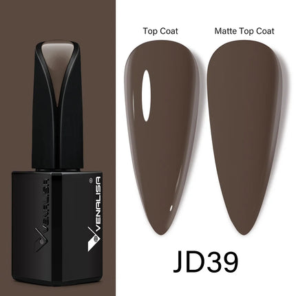 Venalisa15ML Silky Matte TPO FREE Topcoat No Cleaning Nail Lacquer Full Coverage Long Lasting Gorgeous Color Nail Varnish