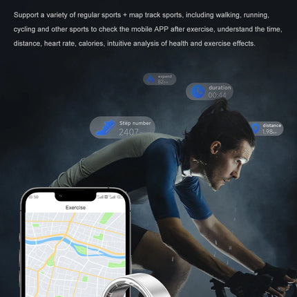 2026 New IP68 Waterproof Smart Ring for Men Women Health Tracking Power Battery Heart Rate Blood Oxygen Monitor for Android IOS