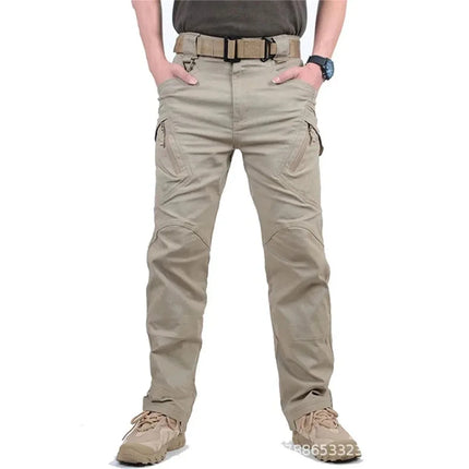 Plus Size Mens Tactical Pants Multiple Pocket Elasticity Military Urban Commuter Tacitcal Trousers Men Waterproof Cargo Pants QC