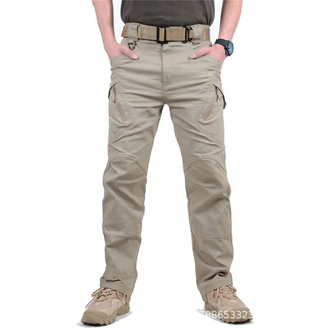 Plus Size Mens Tactical Pants Multiple Pocket Elasticity Military Urban Commuter Tacitcal Trousers Men Waterproof Cargo Pants QC