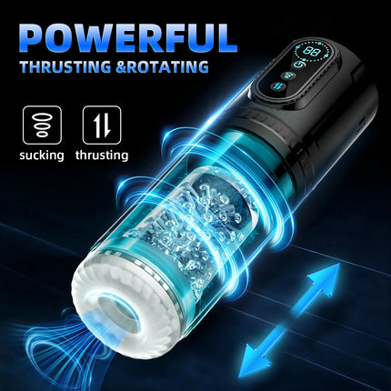 High Speed Automatic Thrusting Rotating Piston Stroker Masturbator Telescopic Vagina Blowjob Masturbation Sex Toys for Men 18