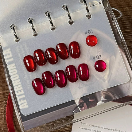 MIANEL 12ML Burning Love Cat Eye Gel Polish 2025 New Arrival - Brightening Dragon Fruit Pink with Glass Bead Cat Eye Nail Art