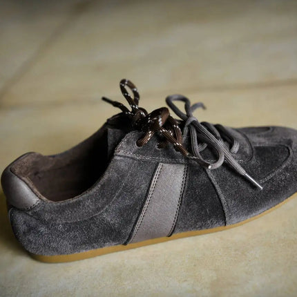 Fashionable Retro Thick Bottom Sports Shoes Women's Increased Height Dequn Shoes Comfortable Genuine Leather Rubber Outsole