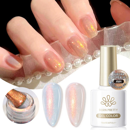 BORN PRETTY 10ml Pink Water Light Cat Magnetic Gel Polish Spaking Glitter UV LED Soak Off Gel Varnish Crystal DIY Manicure