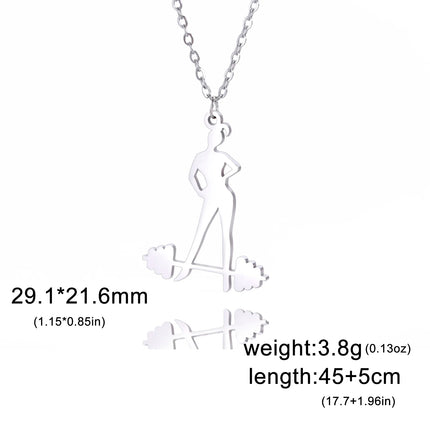 Unift Stainless Steel Sport Women Necklace Runner Rhythmic Gymnastics  Silhouette Pendant Fashion Birthday Jewelry Wholesale
