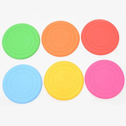 Dog Round Interactive Toys Safety Silicone Flying Discs Wholesale Small Large Dogs Bite Resistant Training Pet Supplier 1PC