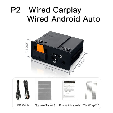 NEW P3 For Wireless Apple CarPlay Android Auto Adapter USB Hub OEM for Retrofit Mazda 2 3 6 CX3 CX5 CX8 CX9 MX5 TK78669U0C Kit