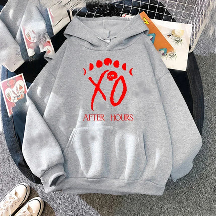 Singer The Weeknd Pattern Print Men's Sweatshirt Autumn and Winter Street Leisure Fitness Jogging Sports Adult Hooded Pullover