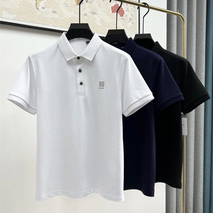 100% Cotton Breathable Polo Shirt, Short Sleeve Men's Branded T-shirt 2023, Summer High-End Embroidered Casual Loose Polo Shirt for Men