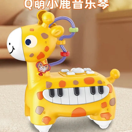 Baby toys that make sounds and move, baby 0-1 year old children's puzzle deer electronic piano music piano