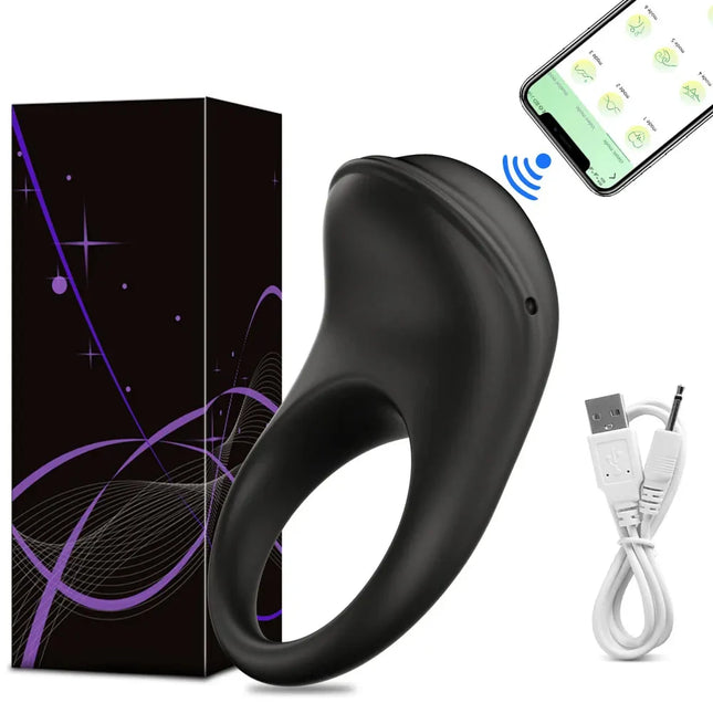 APP Control Vibrating Cock Ring for Men Ejaculation Delay Penis Ring Chastity Cage Clit Stimulator Adult Sex Toy for Couples