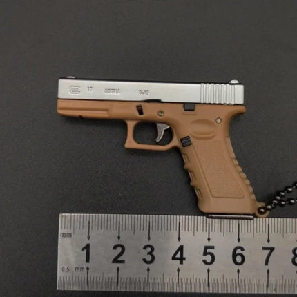 Semi-Alloy 1:3 Pistol Model Metal Mini G17 Toy Gun Detachable DIY Keychain Pendant Ornaments Children's Toy Christmas Pendant