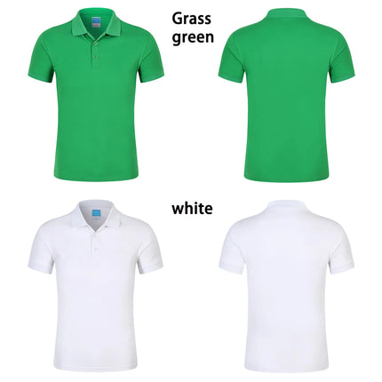 POLO shirt Men's Solid Color Short Sleeved top Team Clothing Customization Red Orange and Other Colors Customization