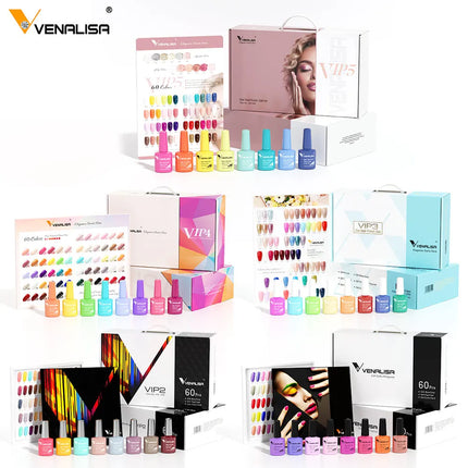 6pcs/kit VENALISA Valentine's Day Collection Lovely Pink Nails HEMA FREE TPO FREE Soak Off UV LED Semi Permanent Set Gel Varnish