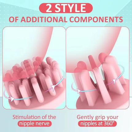 Female Breast Vibrator Rotating Vacuum Pump Nipple Stimulator with Suction Cup Big Head AV Breast Massager Female Masturbator
