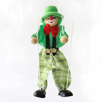 Wooden Marionette Puppets Pull String Puppet Clown Doll Birthday Christmas Gifts Theater Puppetry Party Favors For Kids Adults