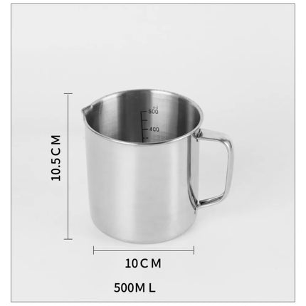 New Stainless Steel Laboratory Beaker Graduated 500ml Measuring Cups 1000ml Espresso Mugs Baking kitchen gadgets measuring cups and spoons