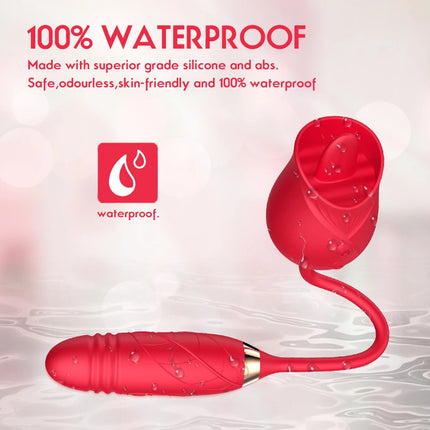 Rose Toy Sucking Vibrator Stimulator for Women with 10 Suction Thrusting Dildo G Spot Vibrators Adult Toys for Women Men Couples